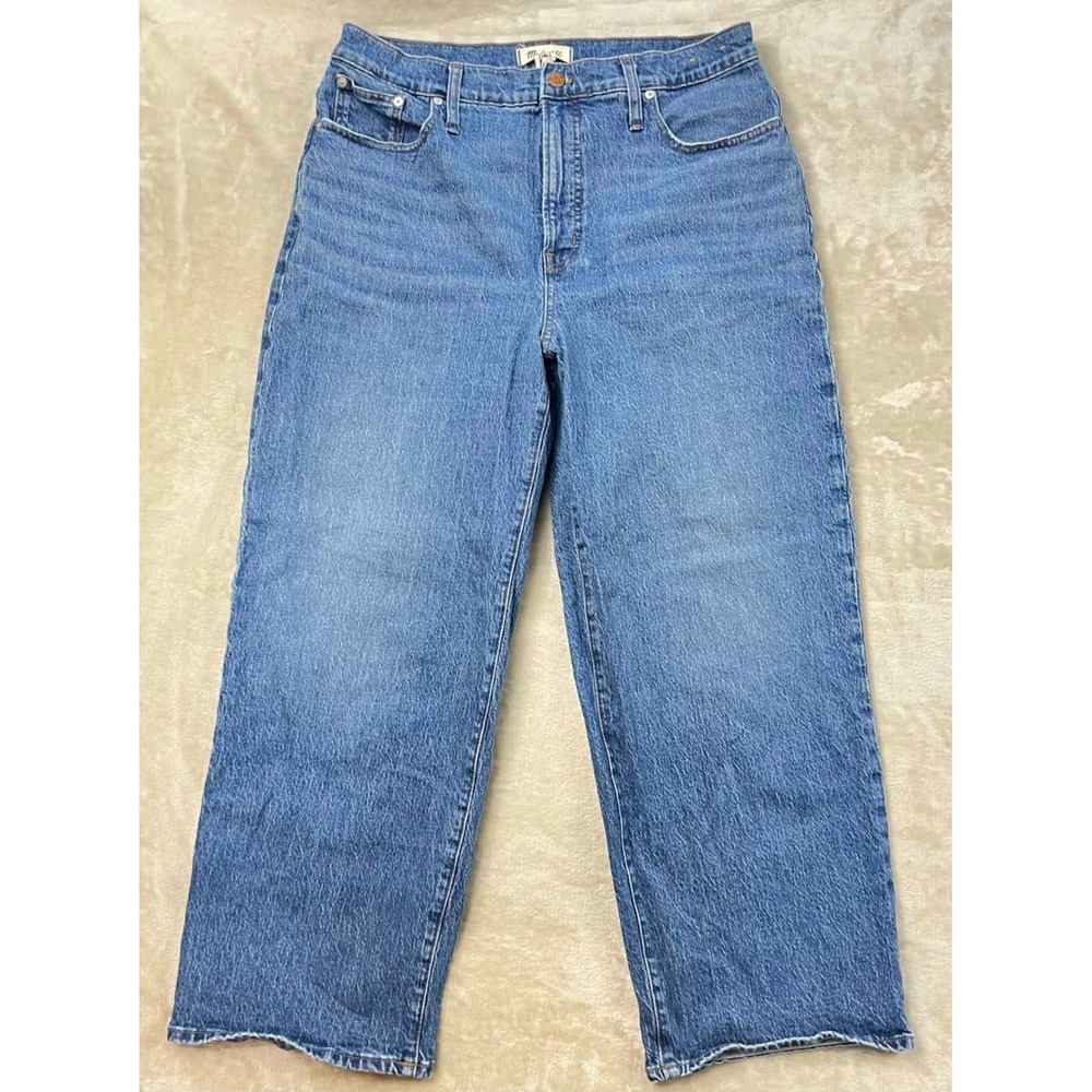 Madewell The Perfect Vintage Wide-Leg Crop Jean Blue Size 32 High Rise Denim